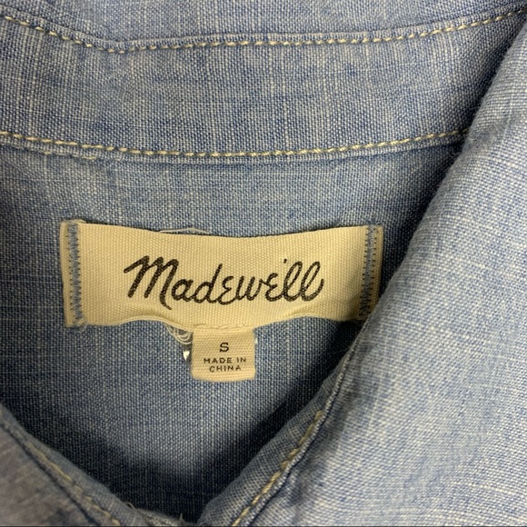 MADEWELL CHAMBRAY SLEEVELESS SHIRT DRESS - Picture 6 of 7